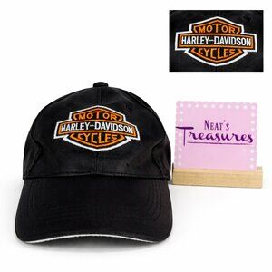 Harley-Davidson Black Wool Blend  Adjustable Strap Embroidered Cap One Size Fit